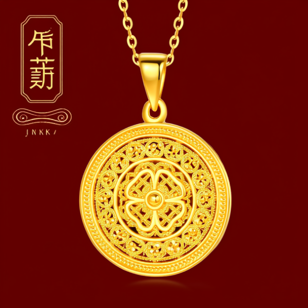 18k金镶嵌吊坠图片