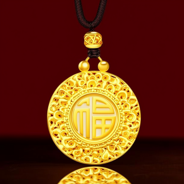 时来运转黄金吊坠图片